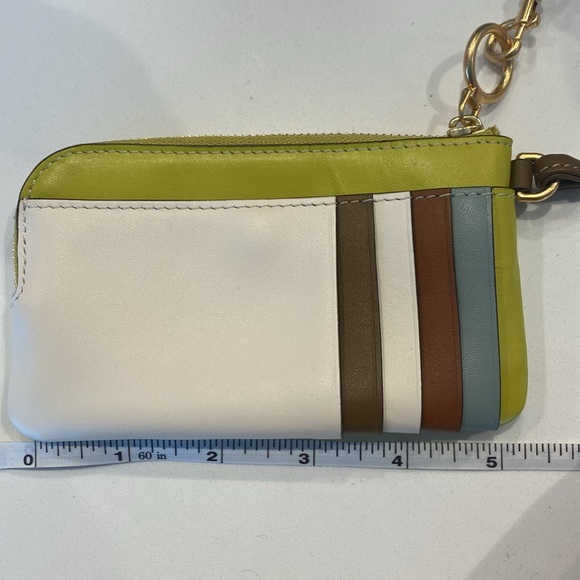 Tory Burch “island chartreuse” colour block wristlet and card holder - Picture 7 of 7